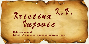 Kristina Vujović vizit kartica